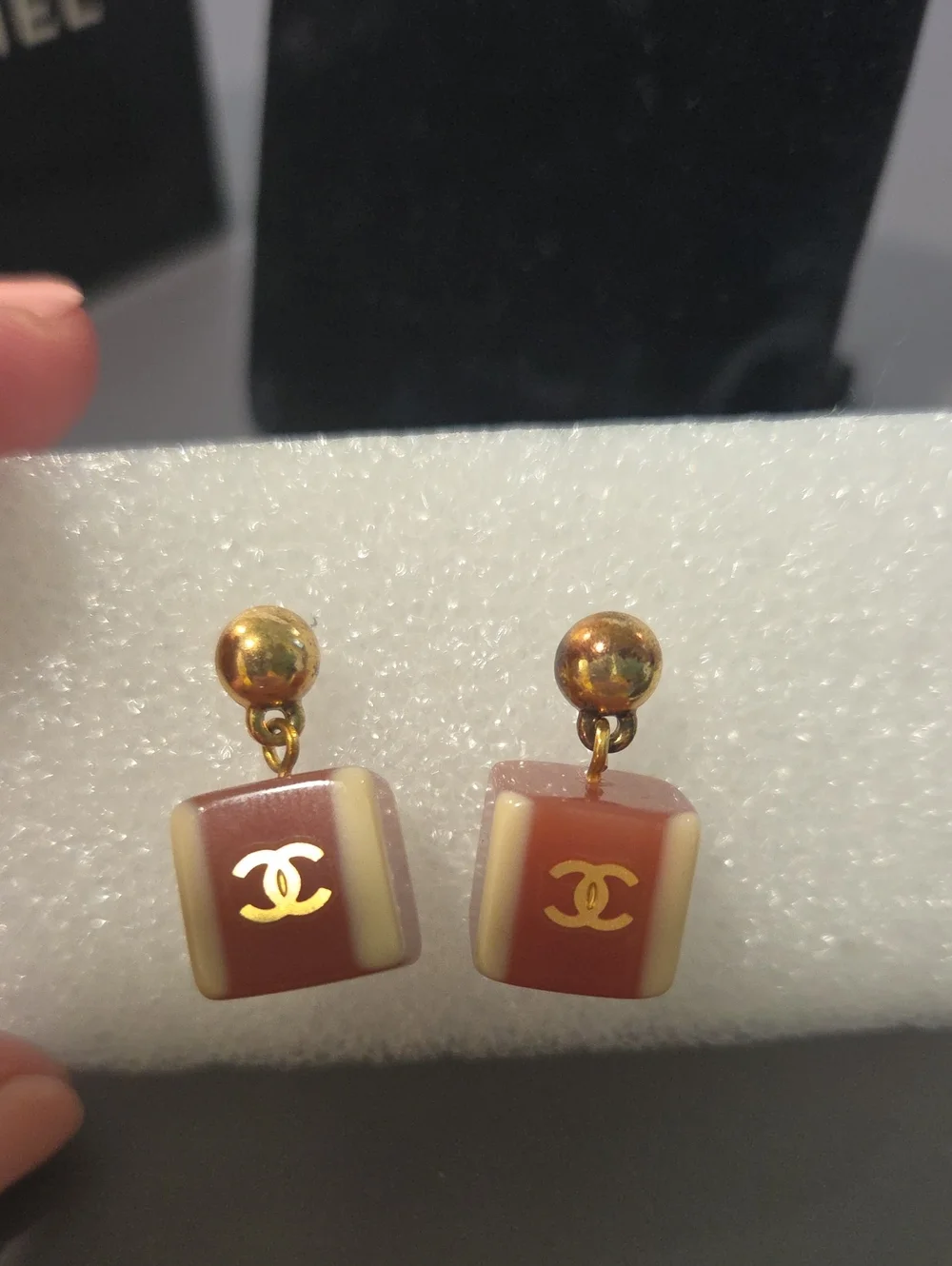 Vintage Chanel Cube/Dice Drop Earrings